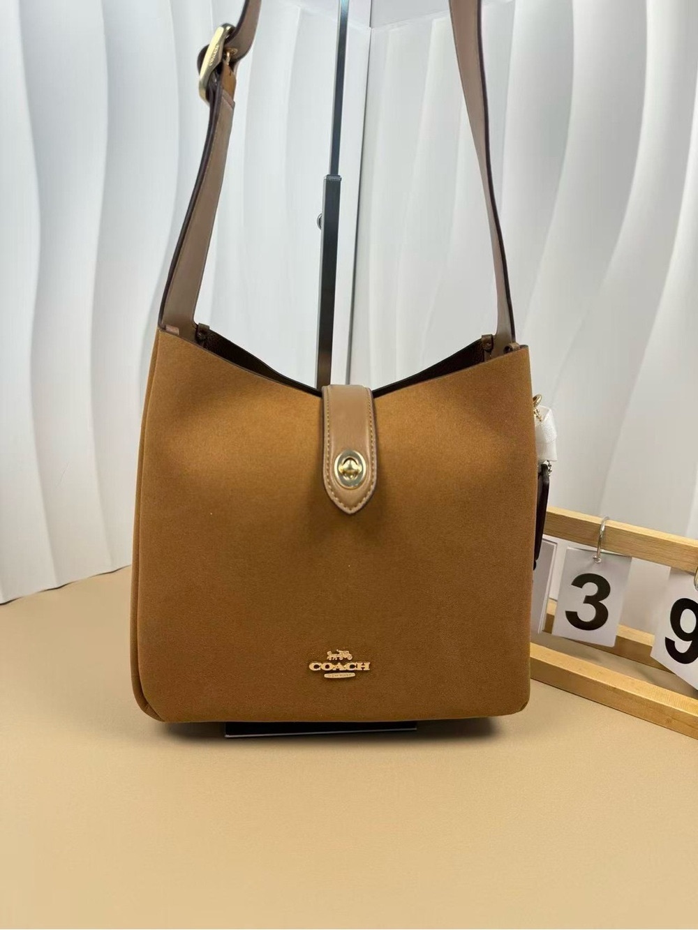 COACH Hadley Convertible Crossbody Bag Suede CW004 Brown Outlet New